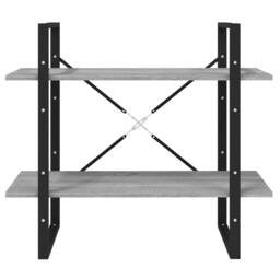 Berkfield Home 2-Tier Book Cabinet Grey Sonoma 80x30x70 cm Engineered Wood - Size: 80 x 30 x 70 cm - thumbnail 5