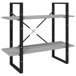 Berkfield Home 2-Tier Book Cabinet Grey Sonoma 80x30x70 cm Engineered Wood - Size: 80 x 30 x 70 cm - thumbnail 1