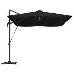 Berkfield Home Cantilever Roma Parasol with LEDs Black 352x251x265 cm Aluminium - Size: 352 x 251 x 265 cm - thumbnail 6