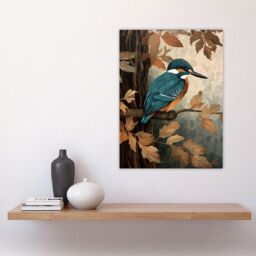 Artery8 Kingfisher By George Sinclair Vintage Botanical Earthy Aesthetic River Bird Large Wall Art Poster Print Thick Paper 18X24 Inch - thumbnail 4