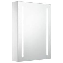 Berkfield Home LED Bathroom Mirror Cabinet 50x13x70 cm in White - Size: 50 x 13 x 70 cm - thumbnail 3