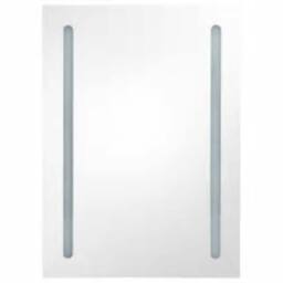 Berkfield Home LED Bathroom Mirror Cabinet 50x13x70 cm in White - Size: 50 x 13 x 70 cm - thumbnail 4