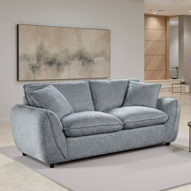 Furnishings For Less UK Berti Modern Grey Fabric 2 Seater Sofa Curved Arms - image 1