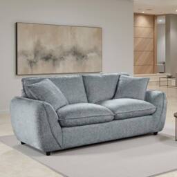 Furnishings For Less UK Berti Modern Grey Fabric 2 Seater Sofa Curved Arms - thumbnail 1