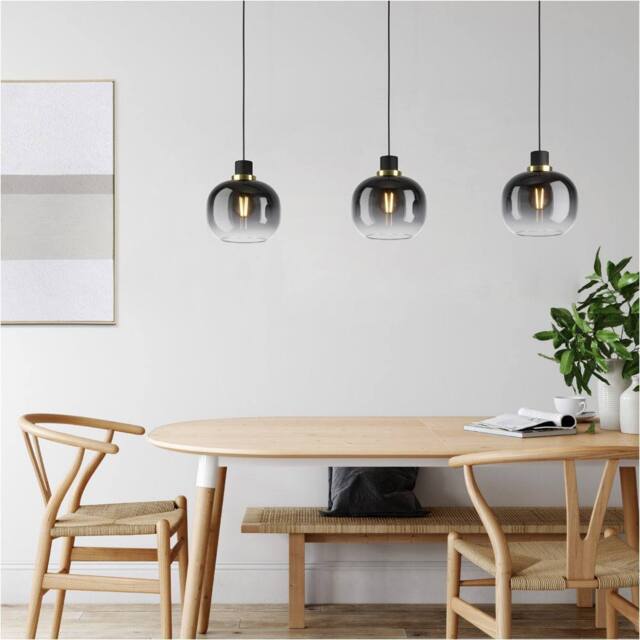 Loops Stylish Modern Black & Brass Pendant Light for Indoor Ceilings - image 1