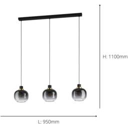 Loops Stylish Modern Black & Brass Pendant Light for Indoor Ceilings - thumbnail 5