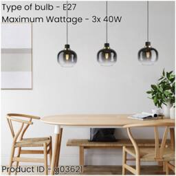 Loops Stylish Modern Black & Brass Pendant Light for Indoor Ceilings - thumbnail 2