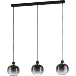 Loops Stylish Modern Black & Brass Pendant Light for Indoor Ceilings - thumbnail 3