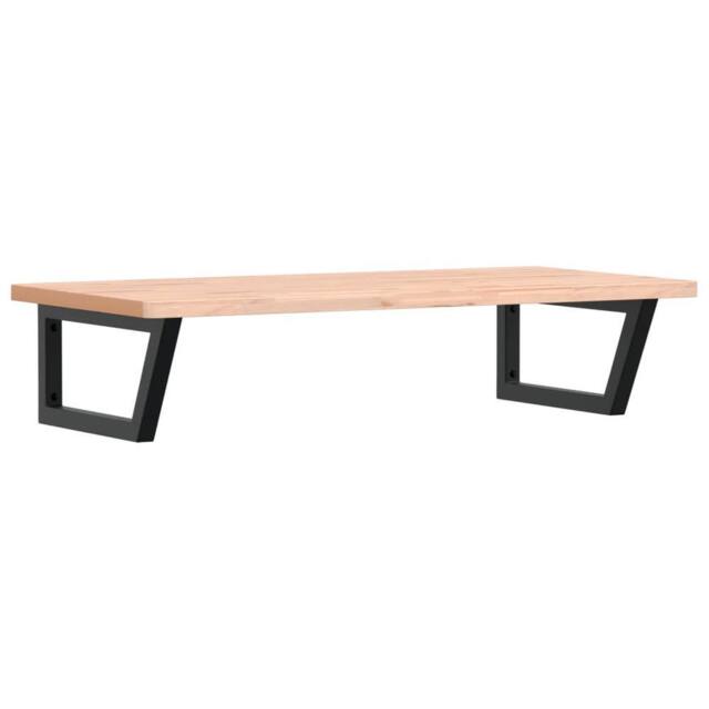 Berkfield Home Basin Shelf Wall Mounted Steel & Solid Wood Beech in Light Brown - image 1