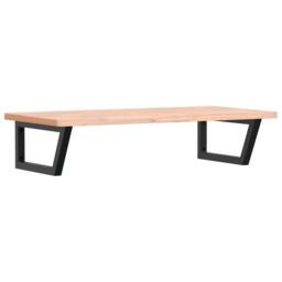 Berkfield Home Basin Shelf Wall Mounted Steel & Solid Wood Beech in Light Brown - thumbnail 1