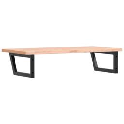 Berkfield Home Basin Shelf Wall Mounted Steel & Solid Wood Beech in Light Brown - thumbnail 6