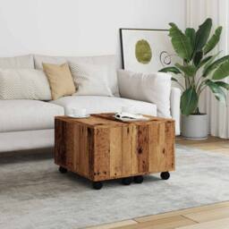 Berkfield Home Durable Coffee Table Old Wood 60x60x38 cm Engineered Wood in Brown - Size: 60 x 60 x 38 cm - thumbnail 1