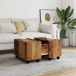 Berkfield Home Durable Coffee Table Old Wood 60x60x38 cm Engineered Wood in Brown - Size: 60 x 60 x 38 cm - thumbnail 4