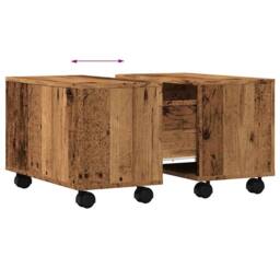 Berkfield Home Durable Coffee Table Old Wood 60x60x38 cm Engineered Wood in Brown - Size: 60 x 60 x 38 cm - thumbnail 8
