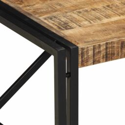 Berkfield Home Coffee Table 80x80x35 cm Solid Rough Wood Mango in Brown - Size: 80 x 80 x 35 cm - thumbnail 5