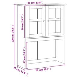 Berkfield Home Dresser Top VIGO White 78x30x100 cm Solid Wood Pine - Size: 78 x 30 x 100 cm - thumbnail 9