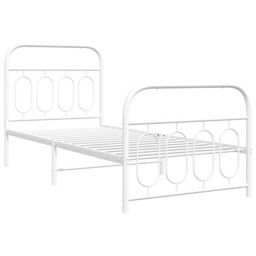 Berkfield Home Metal Bed Frame without Mattress with Footboard White 90x200cm - Size: 90x200 cm - thumbnail 3