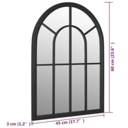 Berkfield Home Garden Mirror Black 60x45 cm Iron for Outdoor Use - thumbnail 6