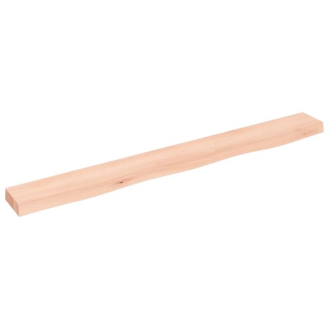 Berkfield Home Wall Shelf 100x10x4 cm Untreated Solid Wood Oak in Brown - Size: 100 x 10 x 4 cm - image 1