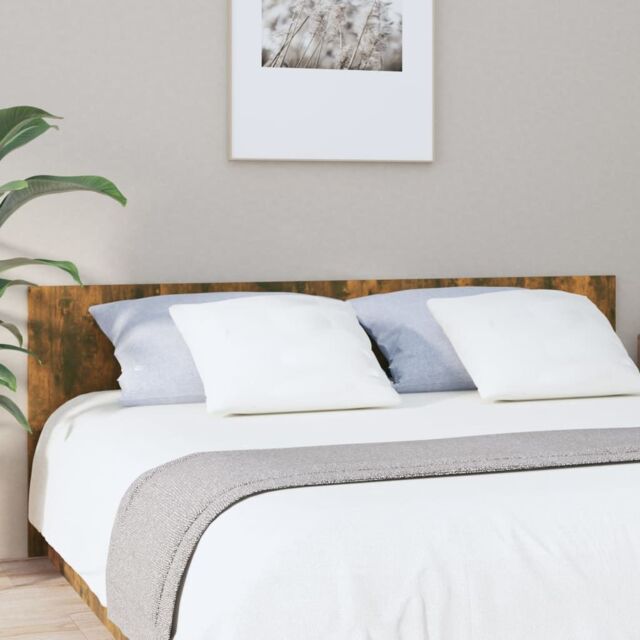 Berkfield Home Bed Headboard Smoked Oak 200x1.5x80 cm Engineered Wood in Brown - image 1