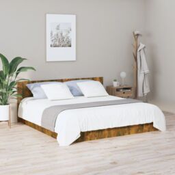 Berkfield Home Bed Headboard Smoked Oak 200x1.5x80 cm Engineered Wood in Brown - thumbnail 3