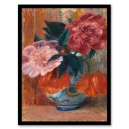Artery8 William James Glackens Framed Wall Art Tulips & Peonies in Pitcher - Size: A4 - thumbnail 1
