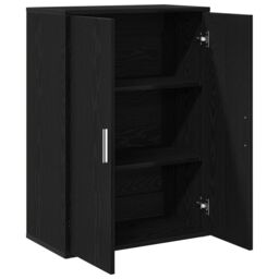 Berkfield Home Sideboard Black Oak 60x31x84 cm Engineered Wood - Size: 60 x 31 x 84 cm - thumbnail 2