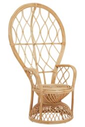 Orsina High Back Rattan Peakcock Chair in Natural - thumbnail 2
