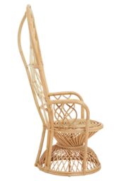 Orsina High Back Rattan Peakcock Chair in Natural - thumbnail 3