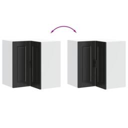 "Berkfield Home Kitchen Wall Corner Cabinet ""Porto"" Black Engineered Wood" - thumbnail 8