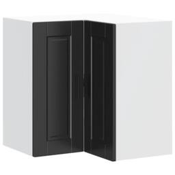 "Berkfield Home Kitchen Wall Corner Cabinet ""Porto"" Black Engineered Wood" - thumbnail 3