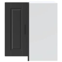 "Berkfield Home Kitchen Wall Corner Cabinet ""Porto"" Black Engineered Wood" - thumbnail 4
