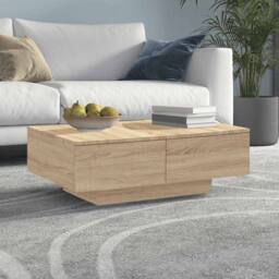 Berkfield Home Decorative Coffee Table Sonoma Oak 90x60x31 cm Engineered Wood in Light Oak - Size: 90 x 60 x 31 cm - thumbnail 2