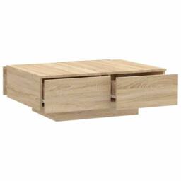 Berkfield Home Decorative Coffee Table Sonoma Oak 90x60x31 cm Engineered Wood in Light Oak - Size: 90 x 60 x 31 cm - thumbnail 5