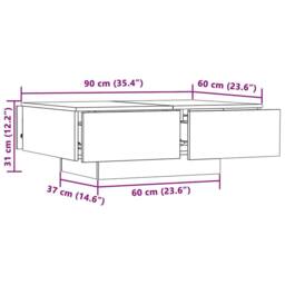 Berkfield Home Decorative Coffee Table Sonoma Oak 90x60x31 cm Engineered Wood in Light Oak - Size: 90 x 60 x 31 cm - thumbnail 8