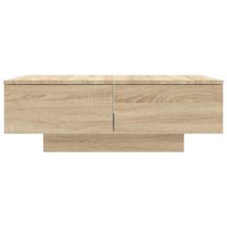 Berkfield Home Decorative Coffee Table Sonoma Oak 90x60x31 cm Engineered Wood in Light Oak - Size: 90 x 60 x 31 cm - thumbnail 4