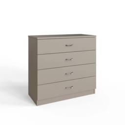 VOGREX 4-Drawer Matt Putty Chest Curved Handles in Beige