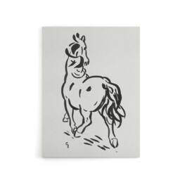 "Artery8 Horse Black & White Ink Sketch Leo Gestel Canvas Wall Art - Size: W18"" x H24""" - thumbnail 1