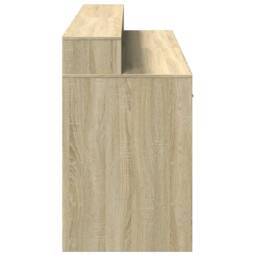 Berkfield Home Desk with LED Lights Sonoma Oak 160x55x91 cm Engineered Wood in Brown - Size: 160 x 55 x 91 cm - thumbnail 7
