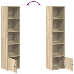 Berkfield Home Bookcase Sonoma Oak 31x24x127 cm Engineered Wood in Brown - Size: 31 x 24 x 127 cm - thumbnail 7