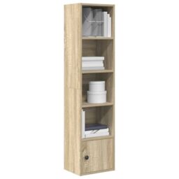 Berkfield Home Bookcase Sonoma Oak 31x24x127 cm Engineered Wood in Brown - Size: 31 x 24 x 127 cm - thumbnail 1