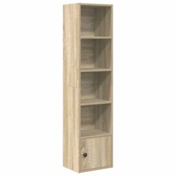 Berkfield Home Bookcase Sonoma Oak 31x24x127 cm Engineered Wood in Brown - Size: 31 x 24 x 127 cm - thumbnail 2