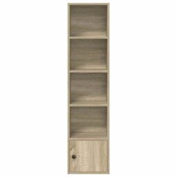 Berkfield Home Bookcase Sonoma Oak 31x24x127 cm Engineered Wood in Brown - Size: 31 x 24 x 127 cm - thumbnail 4