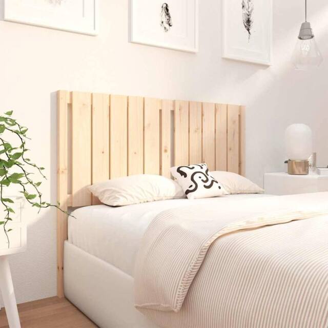 Berkfield Home Beautiful Bed Headboard 125.5x4x100 cm Solid Wood Pine in Light Tan - image 1
