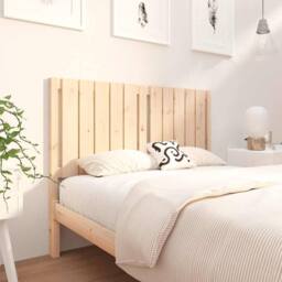 Berkfield Home Beautiful Bed Headboard 125.5x4x100 cm Solid Wood Pine in Light Tan - thumbnail 2