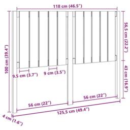 Berkfield Home Beautiful Bed Headboard 125.5x4x100 cm Solid Wood Pine in Light Tan - thumbnail 6