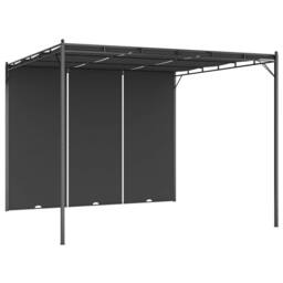 Berkfield Home Durable Garden Gazebo with Side Curtain 3x3x2.25 m Anthracite in Black - thumbnail 2