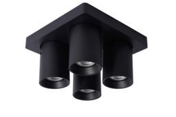 Lucide 'NIGEL' Dimmable Stylish Decorative Indoor LED Ceiling Spotlight GU10 in Black - thumbnail 2