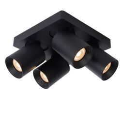 Lucide 'NIGEL' Dimmable Stylish Decorative Indoor LED Ceiling Spotlight GU10 in Black - thumbnail 3