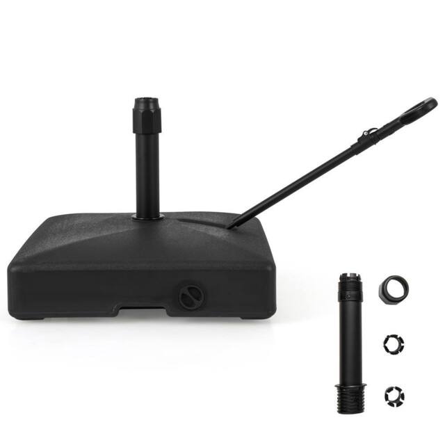 Gymax Mobile Parasol Base 59 kg Capacity Water/Sand Fillable Umbrella Stand in Black - image 1
